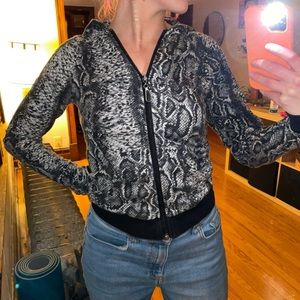 L.A.M.B. cropped snakeskin pattern zip up